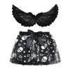 Accesorios de Actuación de Baile de Halloween Europeos y Americanos Alas Negras Sesión de Fotos Fotografía Ropa para Niñas Pequeñas y Medianas