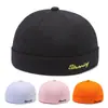 Sombrero de verano para hombre sombrero de melón de cuero sombrero principal de piso sombrero coreano de calle hipster hip hop sombrero sin ala yuppie moda sombrero de piso