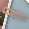 Pasador de Pelo en Forma de U Importado de Corea para Niñas, Pasador para Moño, Pasador de Acetato, Carey Simple Elegante de Gama Alta