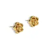Pendientes de Flor de Rosa para Mujer, Diseño de Nicho, Pendientes de Flor Tridimensionales de Alta Gama, Pendientes y Collares de Acero de Titanio que No se Desvanecen