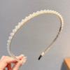 Diadema de Perlas para Mujer, Diadema Fina de Perlas Artificiales Prensadas, Versátil Diadema Elegante tipo Hada al por Mayor