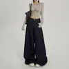 2 Colores Retro Cintura Alta Holgados Pierna Ancha Pantalones Caída Largo Hasta el Suelo Versátiles Jeans de Pierna Recta y Pantalones Extendido 2026 Mujer