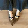 Zapatos de Salón Individuales Retro de Suela Plana Puntiagudos Estampado de Leopardo para Mujer 2026 Otoño Frances Suela Suave Cómodos de Llevar Versátiles Zapatos Mary Jane