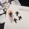 Itens Mais Vendidos Transfronteiriços: Brincos de Cruz Cromados, Acessórios para Nail Art, Liga de Zinco com Strass Estilo Punk Retrô, Diamantes para Unhas Vestíveis