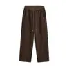 Jeans Patchwork de Cintura Elástica Estilo Menina Picante Novo Estilo de Início de Primavera para Mulheres, Calça Wide-Leg Lisa com Cordão Estilo Americano, Calça Scimitar Elástica