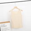 Camisola de Terciopelo Transfronteriza Estilo Coreano Ajustada Ajustada Pequeña Interior Cuello Redondo Sin Mangas Color Sólido Camiseta Base de Mujer para Otoño e Invierno