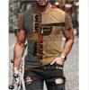 2026 Comercio Exterior Europeo y Americano Verano Nuevo Hombre Estampado 3D Personalidad Retro Casual Cuello Redondo Manga Corta Camiseta Fabricante Suministro Directo