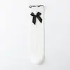 Meias de Cano Alto para Meninas para Primavera e Verão, Meias de Cano Médio em Malha Fina Estilo Princesa com Renda e Laço, Meias Longas Acima do Joelho Estilo Academia para Meninas