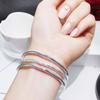 Pulsera Sansheng III Estilo Joven para Mujer Simple Brillo Pulsera de Triple Anillo Pulsera de Triple Anillo de Lujo Ligero Regalo de Tanabata