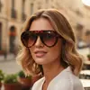 Óculos de Sol Moda Europeia e Americana 2026 com Toque de Luxo, Estilo de Rua Versátil, Óculos de Sol Tendência Aprovados por Influenciadores para Homens e Mulheres