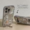 Adecuado para Funda de Teléfono Apple 15 iPhone 17Pm Soporte de Lazo de Perla 16 Plateado Electrochapado 14 Silicona 13 Tridimensional
