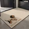 Nuevo Tapete de Entrada de Perro Dachshund de Dibujos Animados Más Vendido Terciopelo Entrada Antideslizante Dormitorio Sala de Estar Fácil Cuidado Tapete para Pies