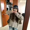 Suéter Casual de Punto Suave a Rayas de Bloques de Color Estilo Coreano 2026 Primavera y Otoño Nuevo Camisa Básica Holgada de Manga Larga para Mujer Tendencia