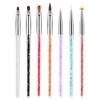 Set Básico de Plumas para Arte de Uñas, Pluma Degradada en Forma de Abanico, Pluma para Dibujo de Líneas de Uñas, Tallado, Fototerapia, Set de Siete Piezas de Plumas para Arte de Uñas