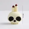 Decoración de Pastel de Halloween Arcilla Suave Figura Linda de Fantasma Ojos Chistosos Perlas de Azúcar Velas de Halloween Toppers Inserts