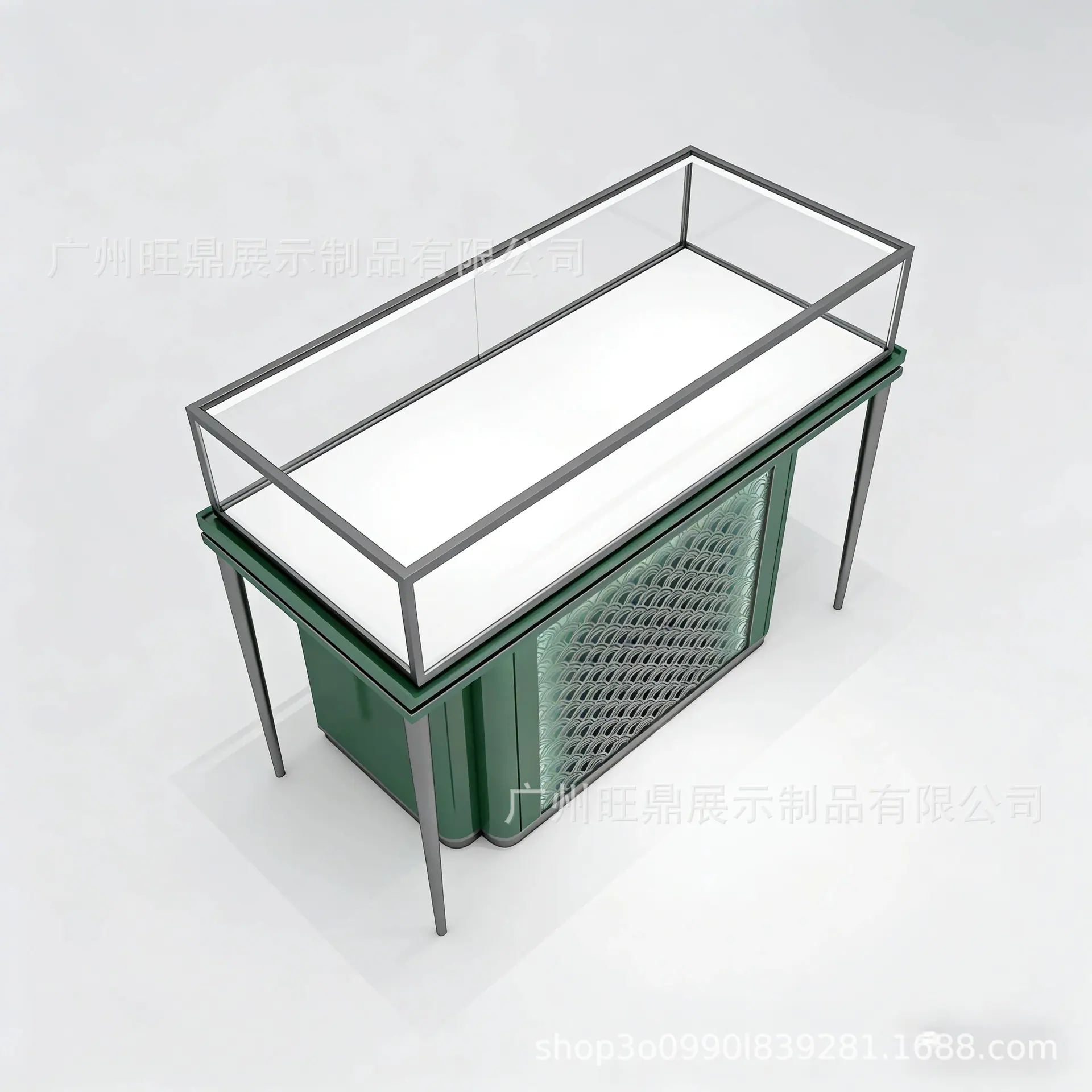 珠宝展示柜底部带灯激光中式图纹珠宝店饰品首饰烤漆展示柜陈列柜