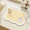 Tapete Escorredor de Cozinha Pad Escorredor de Bancada Porta-Copo para Pia de Lavar Louça Tapete Absorvente Especial de Terra de Diatomáceas Secagem Rápida Pad Isolante Resistente ao Calor