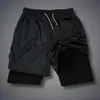 Pantalones Cortos Deportivos de Comercio Exterior Transfronterizos para Hombre Estilo Verano 2026 Doble Capa Falso Dos Piezas Secado Rápido Transpirables Casuales Pantalones Cortos de Baloncesto