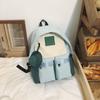 Nueva Bolsa de Hombro Portátil de Estilo Estudiantil de Gran Capacidad Estilo Coreano Estilo Bosque Personalidad Versátil Color Sólido Mochila Moderna