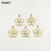 Wt-Jp415 Brincos Pingente Exclusivos com Design de Pétalas Personalizado Pérola de Concha Branca Banhado a Ouro 18K Inlaid Acessórios