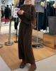 Comércio exterior transfronteiriço camisola de saia reta de duas peças outono e inverno novo estilo preguiçoso europeu e americano plus size terno camisola mulheres