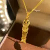 Colar da Moda Livro Vermelho Pequeno Moedas dos Cinco Imperadores Peixe Dourado para Mulheres com Design de Ano de Abundância, Mesmo Estilo da Loja de Ouro