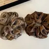 Scrunchie Marrom Animal Print Retrô de Outono Elástico Alto Prendedor de Cabelo Moda de Alta Qualidade Corda para Cabelo Novo Estilo