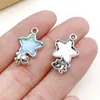 Sal Marina Aleación Azul Corazón Mariposa Luna Pentagrama Colgante DIY Pulsera Hecha a Mano Collar Accesorios de Joyería