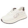 Una generación de zapatos blancos pequeños de suela gruesa de cuero suave para mujer, nuevos zapatos de viaje blancos de suela gruesa deportivos casuales y livianos de primavera y otoño.
