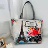 Bolso de Hombro Nuevo Estampado, Bolso de Lona para Mujer de Mano, Bolso Tote Estilo Coreano de Gran Capacidad, Bolso Artístico para Estudiante