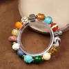 Transmissão ao Vivo Mais Vendido Pulseira Duobao Estilo Étnico Contas Dzi do Tibete Ágata Osso de Boi Contas Antigas Pulseiras Duobao Masculinas e Femininas