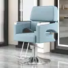 Silla giratoria con reposabrazos elevable de acero inoxidable para barbería, silla reclinable para estilismo y corte de cabello para salón de peluquería