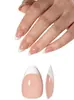 Set de 150 piezas de pegatinas para uñas postizas estilo francés blancas, estilo simple pero sofisticado, múltiples opciones de diseño disponibles.