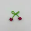 Accesorios de flor de cerezo de cristal tejida a mano estilo rústico, accesorios para ropa, decoraciones hechas a mano con cuentas