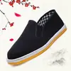 Zapatos Tradicionales de Tela de Pekín para Hombre con Suelas Gruesas de Tendón de Res, Zapatos de Tela Multicapa, Zapatos de Trabajo Negros, Zapatos de Papá, Zapatos de Abuelo, Zapatos sin Cordones