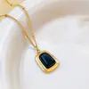 Marka Diseño de Colgante Exagerado Ojo de Gato Blanco Europeo y Americano Moda para Mujer Acero de Titanio Joyería Traje Pendientes Collar