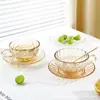 Juego de Taza y Platillo de Café de Lunares, Exquisita Taza de Café de Pétalos para el Té de la Tarde Inglés, Bol de Avena, Taza para Desayuno y Postre