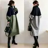 Em Estoque Estilo Japonês Outono/Inverno 2026 Novo Suéter de Gola Alta Solto Vestido Suéter com Color-Blocking Moda e um Toque de Luxo