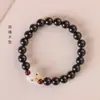 Sándalo original DIY lindo tonto jade blanco bodhi tallado cabeza de tigre pequeña este ciclo zodiaco tigre pulsera de cuentas de bosque femenina