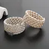Pulseira de Moda Europeia e Americana Fio de Aço Elástico Pérola Diamante Pulseira Multicamadas Joia de Mão para Noiva Fabricante Feminino Atacado B329