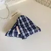 Presilha Triangular Azul Marinho com Bolinhas Dongdaemun da Coreia do Sul, Grampo Feminino na Parte de Trás da Cabeça, Presilha Jacaré, Grampo de Cabelo com Grande Volume
