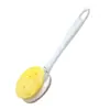 Cepillo para Ollas de Pulpa de Madera con Mango Largo, Cepillo de Doble Cara para Lavar Platos de Cocina, Estropajo Descontaminante Potente, Cepillo de Limpieza con Cabezal Reemplazable
