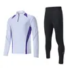 Uniforme de fútbol con media cremallera uniforme de entrenamiento otoño e invierno camiseta de fútbol niños adulto traje deportivo de manga larga estampado hombres