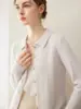 Novo Cardigã de Tricô Gola Polo 100% Caxemira Outono/Inverno para Mulheres, Suéter de Manga Longa, Blusa de Tricô com Gola Reversível