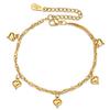 Europeo y Americano Transfronterizo Amazon Nuevo Producto Simple Colgante de Corazón de Oro de 18K Pulsera de Acero Inoxidable 17+5cm Versátil Al por Mayor