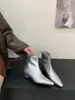 Botas de Cano Curto Elegantes para Mulheres, Estilo Novo Outono/Inverno 2026, Salto Bloco Bico Fino, Zíper nas Costas, Ajuste Slim, Moda