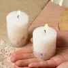 Velas Cilíndricas Estampadas de Lavanda, Castiçais de Casamento, Decoração de Ambiente Romântico para Jantar à Luz de Velas em Casa