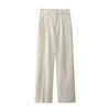 Calças de Perna Larga Plissadas de Cintura Alta Estilo Estilo Japonês Primavera & Outono Roupas de Trabalho Soltas Calças Casuais de Perna Larga para Mulheres 463182