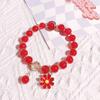 Pulseira Elegante de Luxo Leve Colorida Pedra Natural Chinesa Étnica Lótus Ruyi Estilo Nacional Pulseira Melhor Amigo Joia