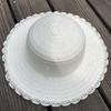 Atividades Criativas DIY Chapéu de Palha para Pintura com Renda em Branco Arte para Jardim de Infância Chapéu de Sol Tricotado à Mão Fabricante Atacado